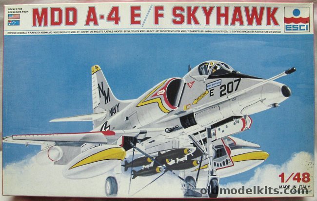 ESCI 1/48 A-4E / A-4F / A-4G Skyhawk - Royal Australian Navy (RAN) No. 85 Sq / US Navy VG-192 Da Nang South Vietnam 1966  VF-43 NAS Oceania Virginia 1976, 4021 plastic model kit